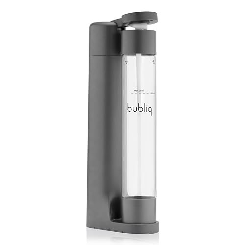 bubliq Wassersprudler, Matt grau, mit Co2-Zylinder und 1 l Flasche, minimalistisches Design, sparkle anything von bubliq