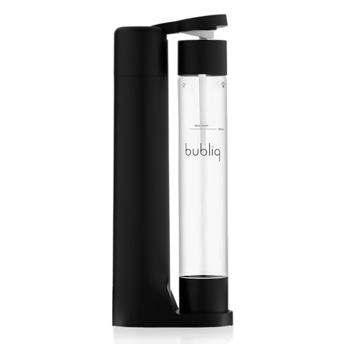 bubliq drink carbonator, Wassersprudler, Mattschwarz, mit 1 l Flasche, minimalistisches Design, sparkle anything von bubliq