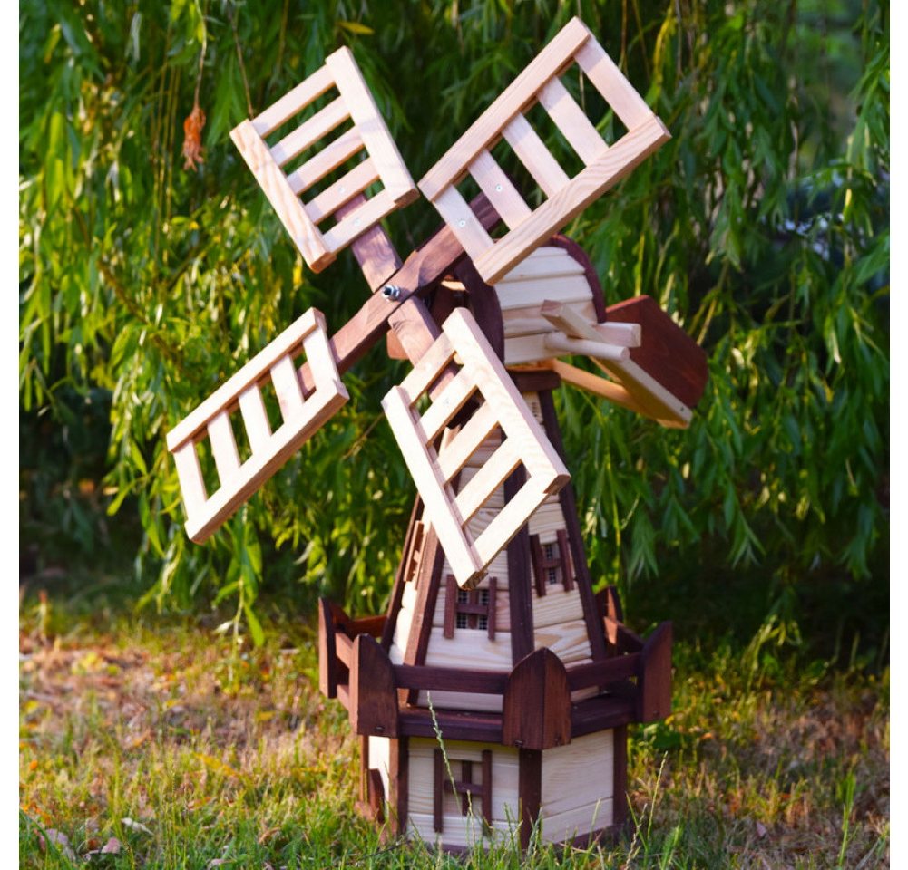 bv-vertrieb Gartenfigur Dekorative Gartenwindmühle Holzwindmühle von bv-vertrieb