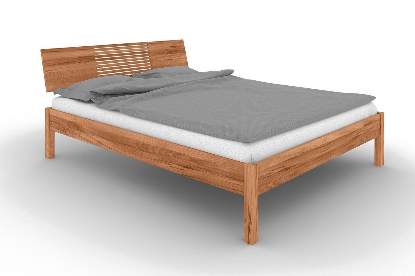 byoak Bett VENTO A-5 80 x 190 aus Massivholz, mit Holzkopfteil, Naturgeölt von byoak