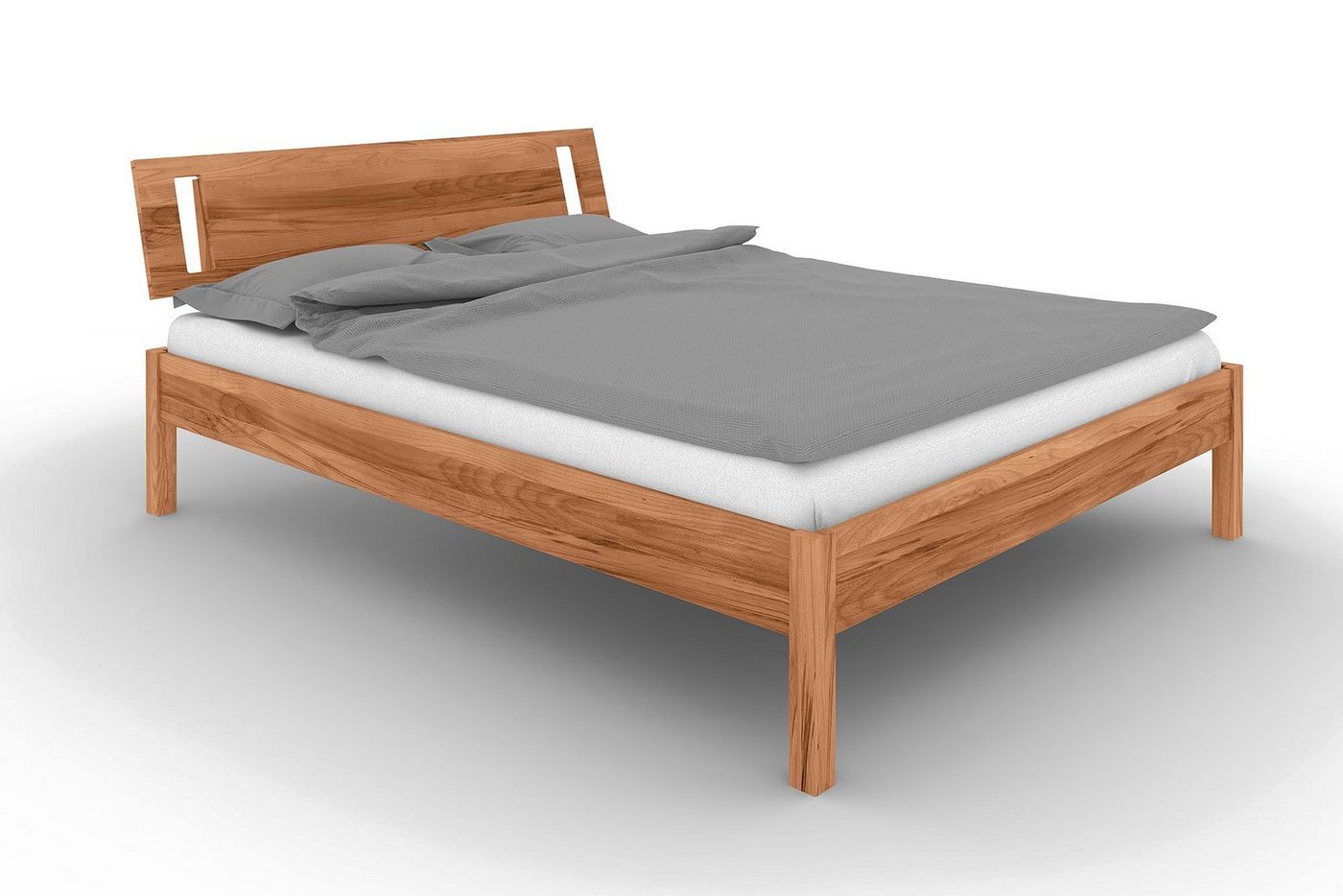 byoak Bett VENTO A-7 80 x 200 aus Massivholz, mit Holzkopfteil, Naturgeölt von byoak