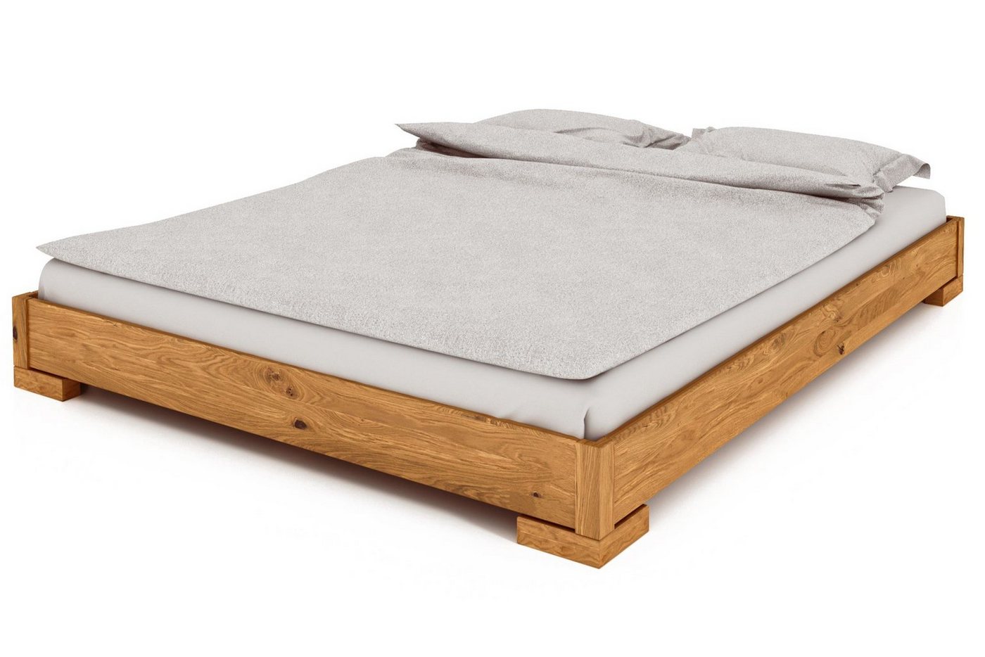 byoak Bett VENTO-E 160 x 220 aus Massivholz, ohne Kopfteil, Naturgeölt von byoak