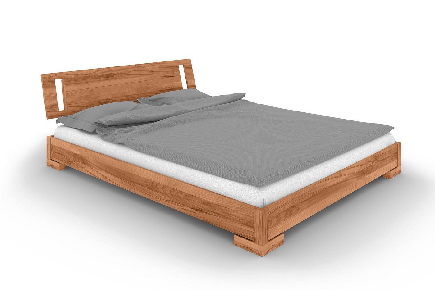 byoak Bett VENTO E-7 140 x 190 aus Massivholz, mit Holzkopfteil, Naturgeölt von byoak