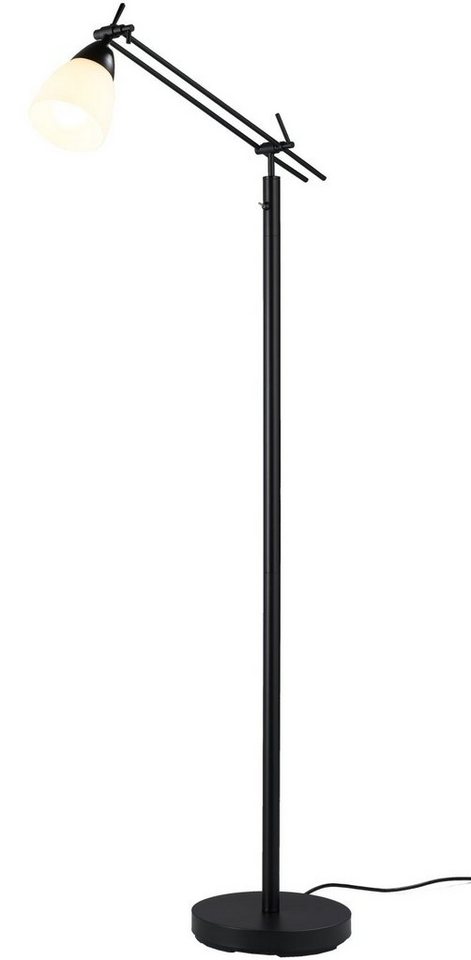 casa NOVA Stehlampe Stehleuchte CURO, 1-flammig, H 150 cm, Schwarz, ohne Leuchtmittel, Metall, Lampenschirm aus Glas von casa NOVA