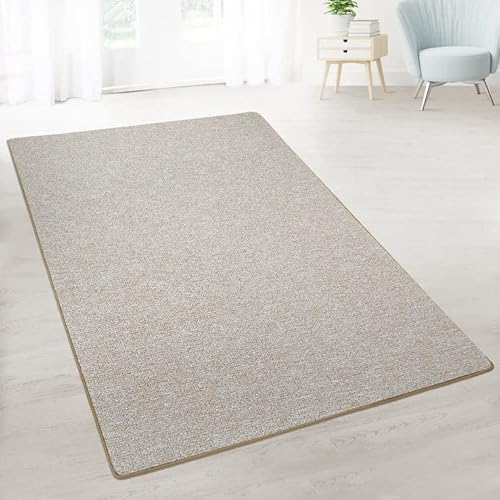 casa pura Teppich Läufer London - Meterware - Teppichläufer für Wohnzimmer, Flur, Küche - Flacher Schlingenflor (Beige - 100x900 cm) von casa pura