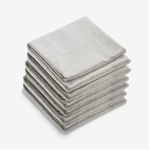 Casaviva® Set mit 6 Servietten aus gemischter recycelter Baumwolle, Hanf-Effekt, 40 x 40 cm (Hellgrau) von casaviva