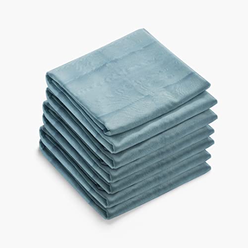 Casaviva® Set mit 6 Servietten aus gemischter recycelter Baumwolle, Hanf-Effekt, 40 x 40 cm (Türkis) von casaviva