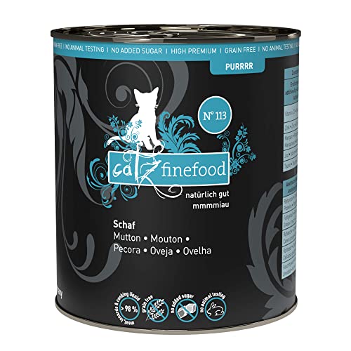 catz finefood Purrrr Schaf Monoprotein Katzenfutter nass N° 113, für ernährungssensible Katzen, 70% Fleischanteil, 6 x 800 g Dose von catz finefood