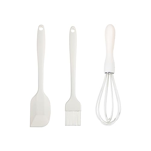 CAWEIN Küchenwerkzeuge zum Kochen 3pcs set-Silikon-Gebäck-Pinsel-Backpinsel, Silikon-Schneebesen, Silikon-Spatel von cawein