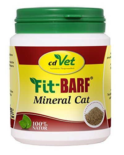 cdVet Naturprodukte Fit-BARF Mineral Cat 150 g - Katze - Grundversorgung mit Mineral- und Vitalstoffen - Vitamine - Muskelaufbau - Blutbildung - Magen-Darm Regulation - Rohfütterung - BARFEN - von cdVet