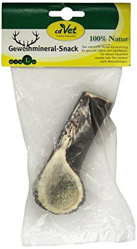 cdVet Naturprodukte Geweihmineral-Snack L - Hund -Einzelfuttermittel - Spielzeug - Beschäftigung - gesunde Zähne + Zahnfleisch - Abwurfstange - antiallergen - ohne Farb + Konservierungsstoffe - von cdVet