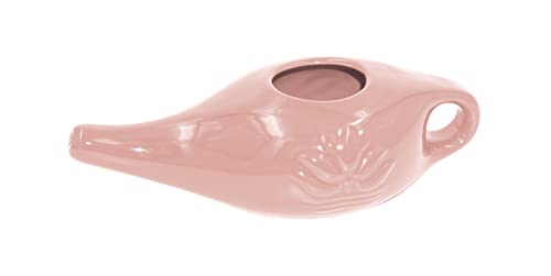 Biebri Neti Pot Nasenreinigungskanne, Nasenkännchen, Nasenspülkännchen aus Keramik, 250 ml, Rosa von chi-enterprise
