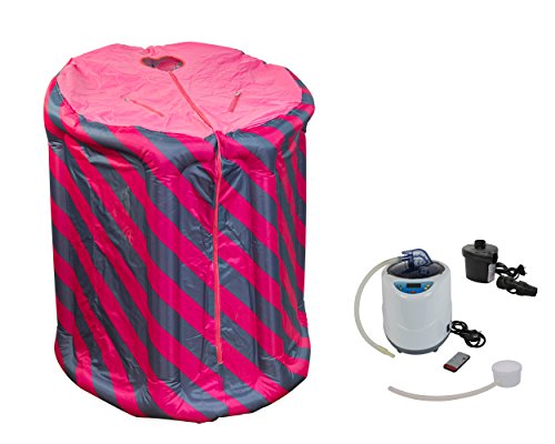 CHI-ENTERPISE - Dampfsauna Svedana | Sauna zum aufblasen mit elektronischem Dampferzeuger, praktischer Fernbedienung und 2 Liter Volumen| pink/blau | 1000 Watt von chi-enterprise
