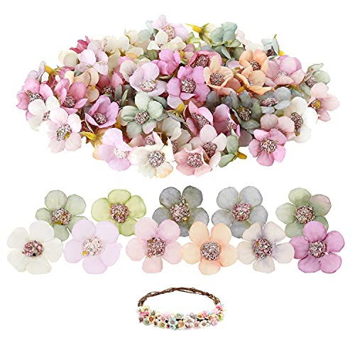 80 Stück Gemischt Mini Bunt Künstliche Blumen Blüten Köpfe Gänseblümchen, Mix Pastell Klein Kunstblumen Kunstblüten Blütenköpfe Blumenköpfe Seidenblumen Streudeko für Basteln Hochzeit Party Home Deko von chinping