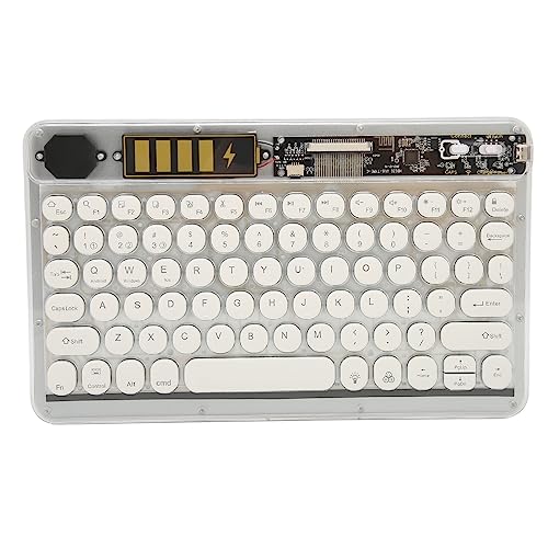 ciciglow 10-Zoll-Tastatur mit Bunter Hintergrundbeleuchtung, Erweiterten Tasten, Nahtlosem Gerätewechsel, Schlankem Design, Leise und Langlebig, Tragbar und Leicht, Kompatibel (White) von ciciglow