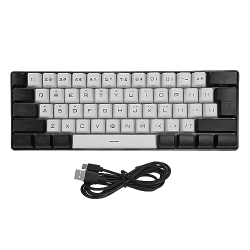 ciciglow -RGB-Tastatur, 61 Tasten, Kabelgebundene Gaming-Tastatur, LED-Hintergrundbeleuchtung, Mechanisches Gefühl, Kompakte Tastatur für Win 98 NT 2000, für Win XP 7 8 10, für von ciciglow