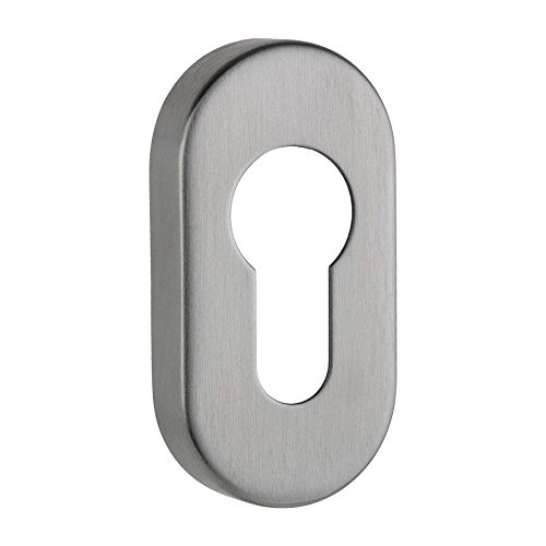 ovale Schlüsselrosette Profilzylinder Edelstahl matt - Höhe 9 mm von ck-tuerbeschlaege