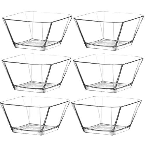 CLEARFEE 6-tlg. Glasschalen-Set aus hochwertigem Glas | stappelbar | 6 Stück je 300ml Dessertschalen Glasschüssel Salatschüssel Glas Schälchen Set Schale Schale Deko Schale Bowl von CLEARFEE