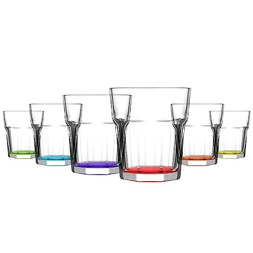 CLEARFEE Design Wassergläser farbig aus hochwertigem Glas Wasserglas Getränkegläser 305 ml Durchmesser 85 mm spülmaschinengeeignete Saft-Gläser von CLEARFEE