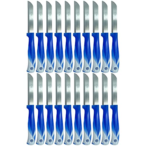 CLEARFEE Solingen Obsmesser Schälmesser Made in Germany aus Edelstahl Gemüsemesser Allzweckmesser Allesschneider sehr scharf Messer-Set (blau-weiß, 20) von CLEARFEE