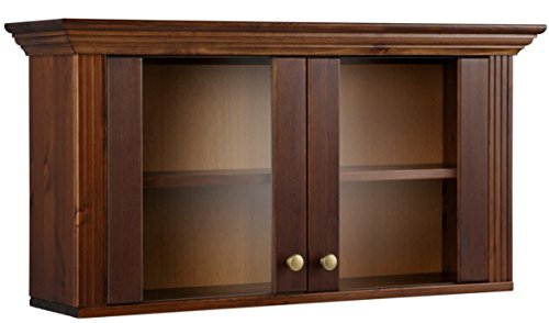 clever-moebel Vitrine aus Kiefernholz kolonialfarben, Hängeschrank, Wohnzimmer-Schrank von clever-moebel