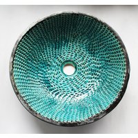 Fischwaage & Holzkohle Waschbecken, Tischplatte Badezimmer Handgemachte Keramik Spüle, Auf Bestellung von coceramicsstudio