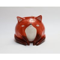 Made To Order Red Fox - Süße Keramik Fuchs Vase, Blumentopf, Keramiktopf, Übertopf von coceramicsstudio