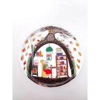Märchenillustration Auf Einem Keramikteller, Herbst, Kinderillustration, Handbemalter Keramikteller von coceramicsstudio
