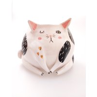 Maurice The Cat - Süße Keramik Katzenschale, Übertopf, Mini Vase von coceramicsstudio