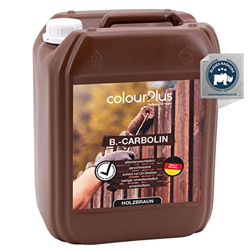 colourPlus® Carbolineum 10L pflanzliche Holzlasur außen - langzeitwetterbeständig - besonders umweltfreundliche Holzlasur aussen - farbbeständige Holzfarbe außen - Made in Germany von colourPlus Farbe und mehr