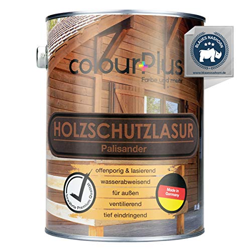 ColourPlus Holzschutzlasur Außen 2,5 L - Palisander - Wetterfeste Holz Lasur für aussen. Mit UV-Schutz. Ideal für Gartenmöbel & Zäune. Professioneller Außenschutz gegen Feuchtigkeit & Sonne. von colourPlus Farbe und mehr