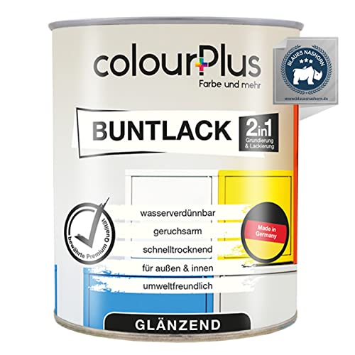 colourPlus 2in1 Buntlack Glänzend (750ml Nussbraun/Braun RAL 8011) – Wetterfeste Holzfarbe Holzlack & Küchenmöbellack. Getrocknet auch für Kinderspielzeug. Für Innen & Außen von colourPlus Farbe und mehr