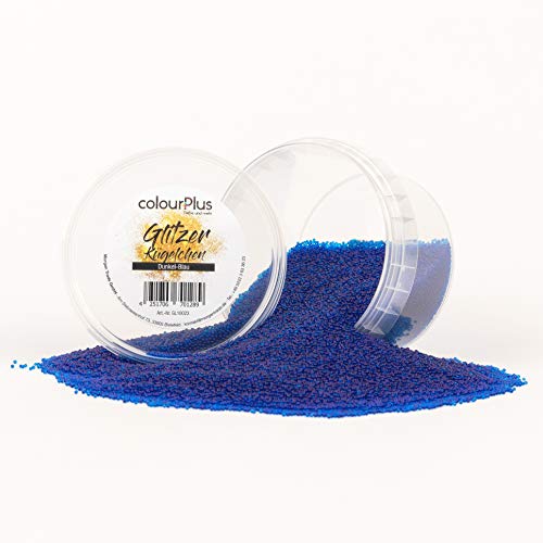 colourPlus Glitzer Kügelchen (Dunkel-Blau) Glitter-Zusatz zum Veredeln von Wandfarben auf Wasserbasis oder zum Basteln, Made in Germany von colourPlus Farbe und mehr