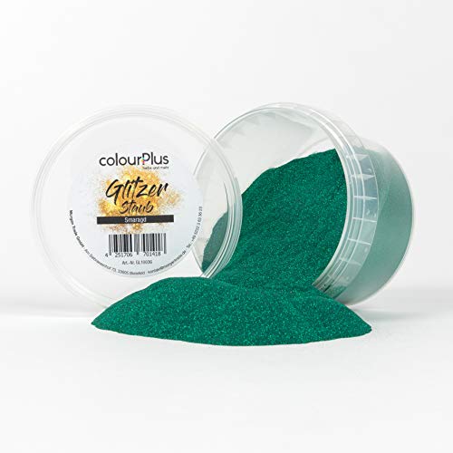 colourPlus Glitzer Staub (Smaragd) Glitter-Zusatz zum Veredeln von Wandfarben auf Wasserbasis oder zum Basteln, Made in Germany von colourPlus Farbe und mehr