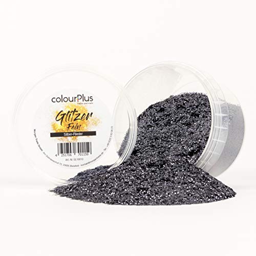 colourPlus Glitzer fein (Silber-Flieder) Glitter-Zusatz zum Veredeln von Wandfarben auf Wasserbasis oder zum Basteln, Made in Germany von colourPlus Farbe und mehr