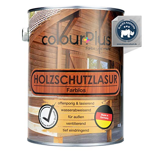 ColourPlus Holzschutzlasur Außen 2,5 L - Transparent - Wetterfeste Holz Lasur für aussen. Mit UV-Schutz. Ideal für Gartenmöbel & Zäune. Professioneller Außenschutz gegen Feuchtigkeit & Sonne. von colourPlus Farbe und mehr