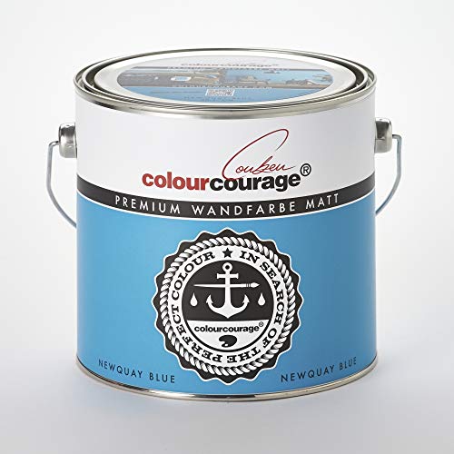 Premium Wandfarbe colourcourage matt Newquay Blue 2,5L - weitere einzigartige Farbtöne erhältlich von colourcourage