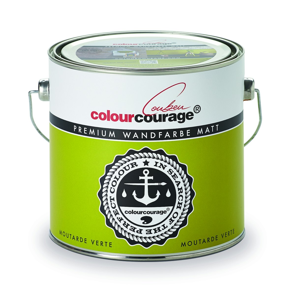 colourcourage® Premium Wandfarbe matt Moutarde Verte von colourcourage
