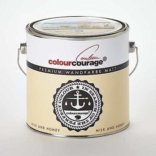 colourcourage Premium bunte Wandfarben Matt Lars Contzen 2,5 Liter (MILK AND HONEY (gelblich)) von colourcourage
