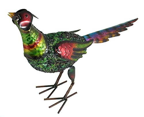 colourliving Fasan Figur Metallfigur Fasan Gartenfigur aus Metall Gartendeko Figuren von colourliving