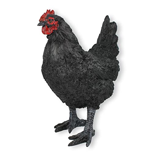 colourliving Gartendeko Huhn Figur Deko Hühner Deko Hennen Bauernhof Tiere Hühner Figuren (Schwarz) von colourliving