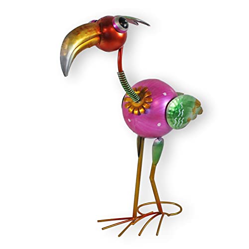 colourliving Metallfigur Vogel Figur Gartenfigur exotischer Vogel 50 cm Blechfiguren Garten Dekofigur von colourliving
