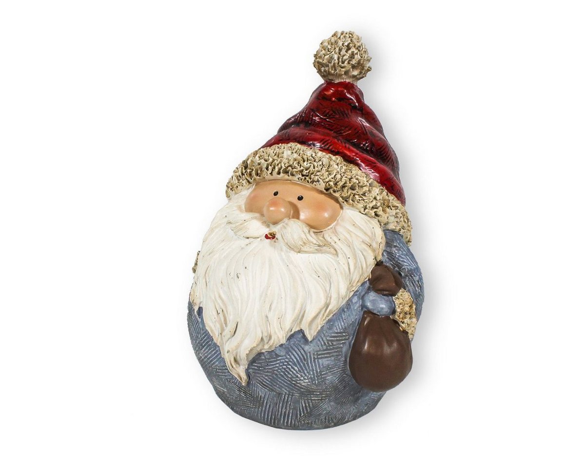 colourliving Weihnachtsfigur Weihnachtsmann Figur rund mit Säckchen Fensterdeko, Handbemalt, auch als Fensterdeko geeignet von colourliving