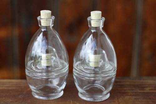 2Sets Glasflasche Doppeldecker 4x 100ml leere Flaschen mit Korken, zum selber abfüllen, Likörflasche Schnapsflasche Ölflasche Saftflasche von condecoro von condecoro