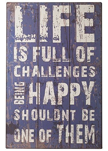 condecoro nostalgie Wandbild - Life is full of challenges - Metall Antik Vintage Schild von condecoro