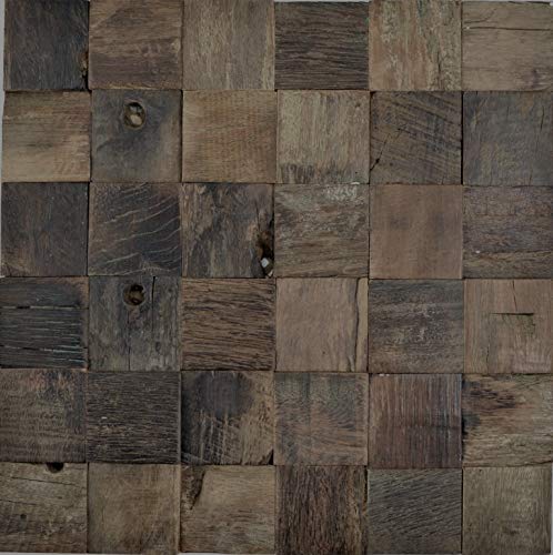 Holz Mosaik boot Old Wood Holz FSC Wand Küche Fliesenspiegel Mosaikfliese Mosaikmatte Mosaikplatte von conwire