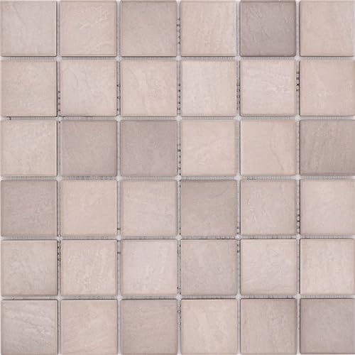 Keramikmosaik Fliese Jasba sandbeige matt Steinoptik Fliesenspiegel Badfliese Duschfliese / 10 Mosaikplatten von conwire