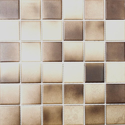 Mosaik Fliese Keramik beige braun für BODEN WAND BAD WC DUSCHE KÜCHE FLIESENSPIEGEL THEKENVERKLEIDUNG BADEWANNENVERKLEIDUNG Mosaikmatte Mosaikplatte von conwire