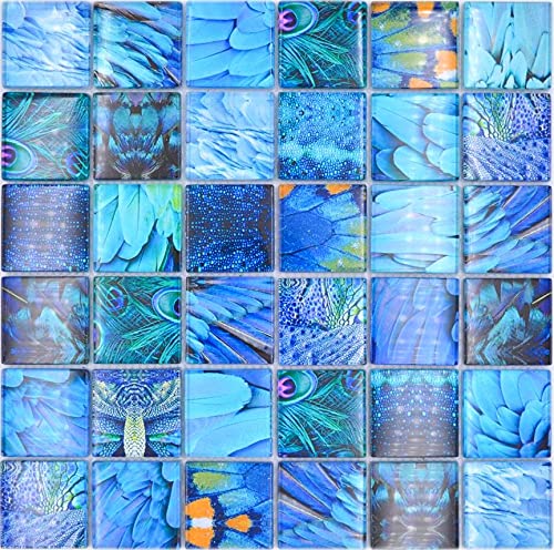 Mosaikfliese Glasmosaik Kombi Forest blau von conwire