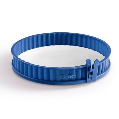 coox Quicheform mit Porzellanboden ⌀ 26 cm, backen und direkt auf der Porzellanplatte servieren und schneiden, kein Umsetzen nötig (Blau) von coox